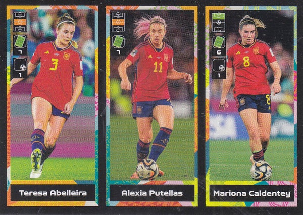 Teresa Abelleira & Alexia Putellas & Mariona Caldentey / Spanien / Panini Fifa 365 Jahr 2024 / Frauen Trio Bild / Nr.426