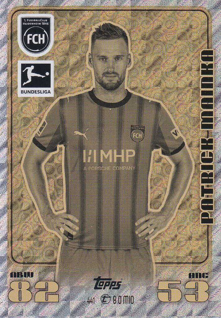 Patrick Mainka - FC Heidenheim - Topps Match Attax 2025 - Icon Gold - Nr. 441