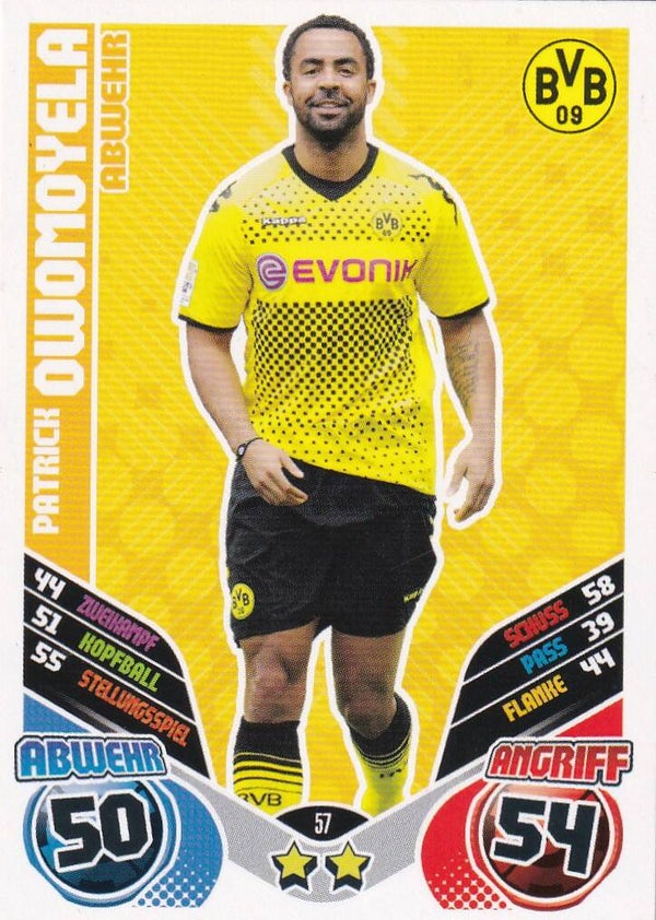 Patrick Owomoyela / Borussia Dortmund / Topps Match Attax 2011 / Basis Karte / Nr. 57