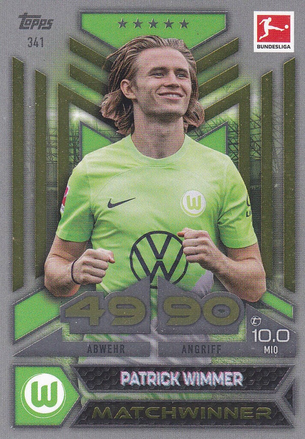 Patrick Wimmer / VFL Wolfsburg / Topps Match Attax 2023 / Matchwinner / Nr. 341