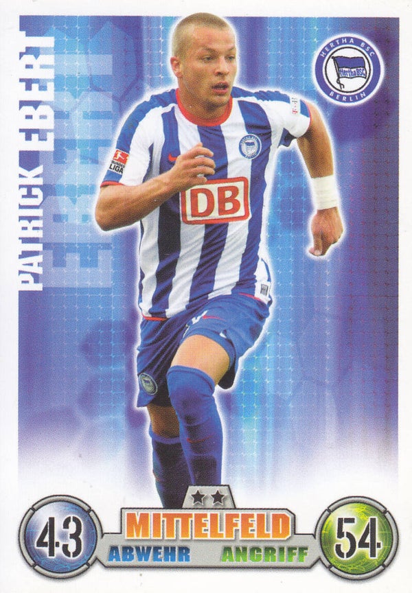 Patrick Ebert / Hertha BSC Berlin / Topps Match Attax 2008 / Basis Karte / Nr. 13