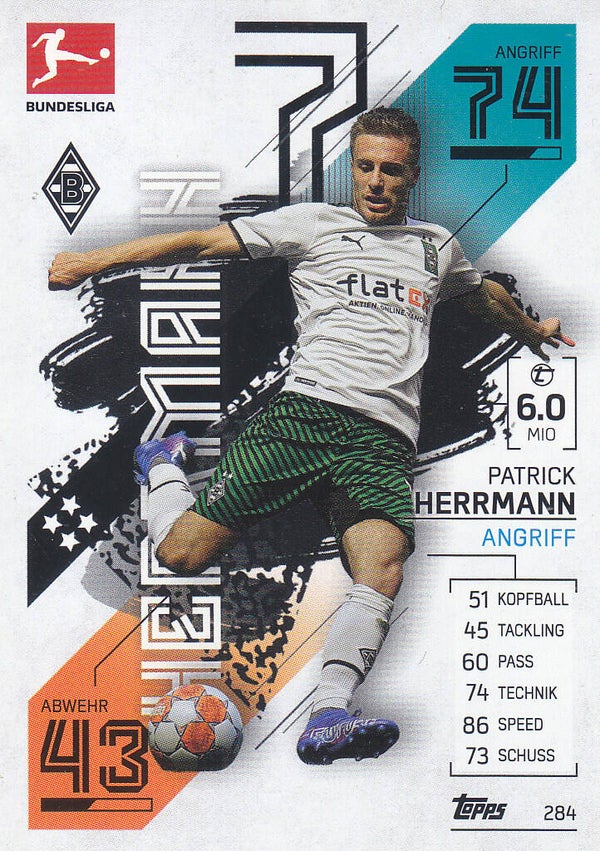 Patrick Herrmann / Borussia Mönchengladbach / Topps Match Attax 2021 / Basis Karte / Nr.284