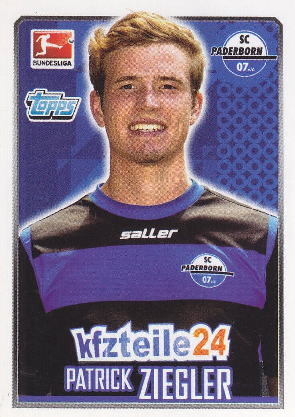 Patrick Ziegler / SC Paderborn / Topps Bundesliga 2014 / Basis Bild / Nr. 220