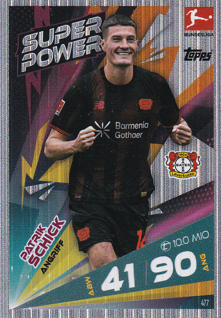 Patrik Schick - Bayer 04 Leverkusen - Topps Match Attax 2025 - Super Power - Nr. 477