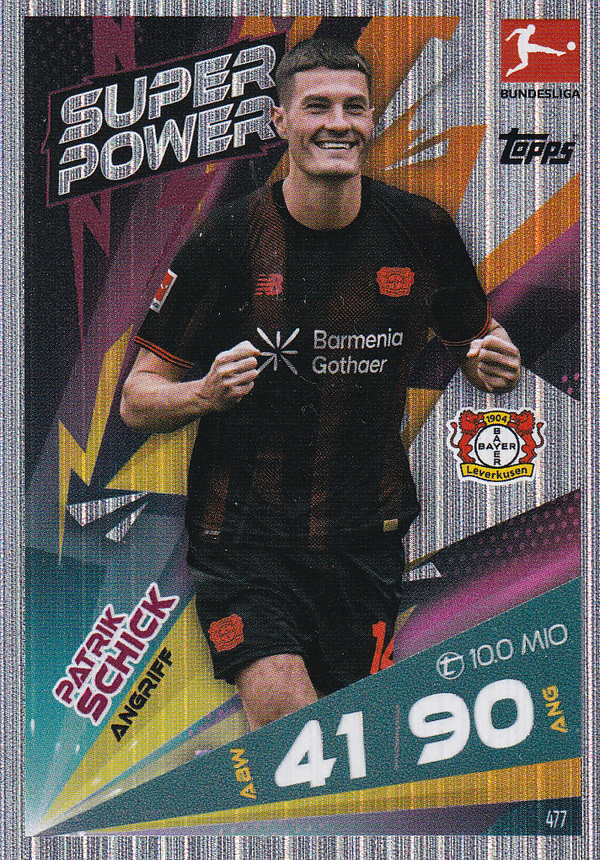 Patrik Schick - Bayer 04 Leverkusen - Topps Match Attax 2025 - Super Power - Nr. 477