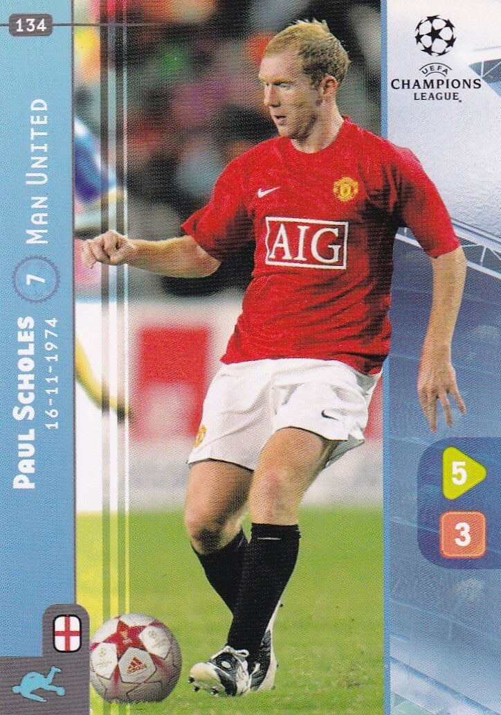 Paul Scholes - Manchester United - Panini Champions League 2008 - Basis Karte - Nr. 134