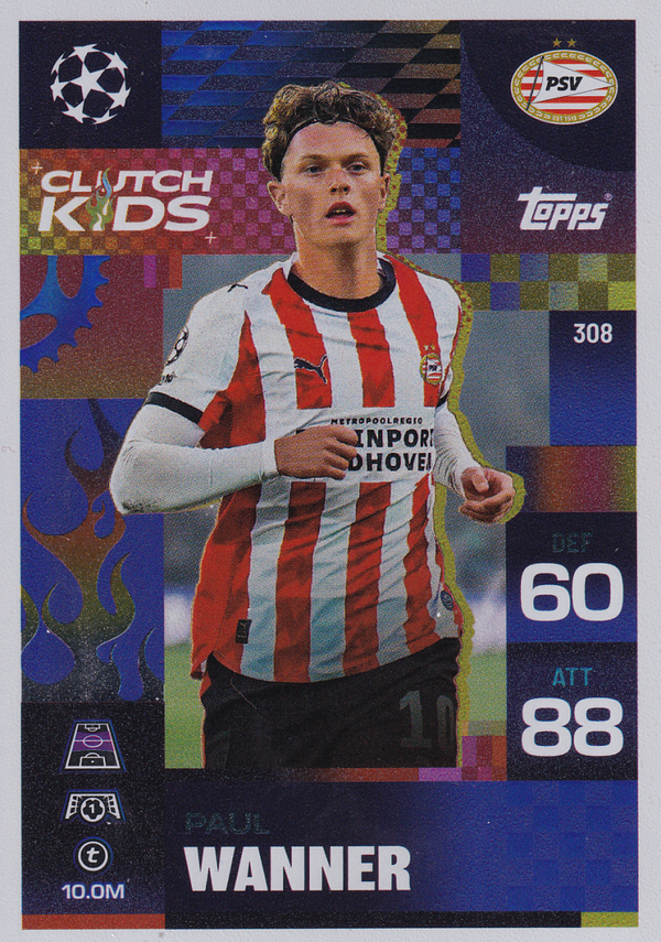Paul Wanner - PSV Eindhoven - Topps Champions League Extra 2025 - Clutch Kids - Nr. 308