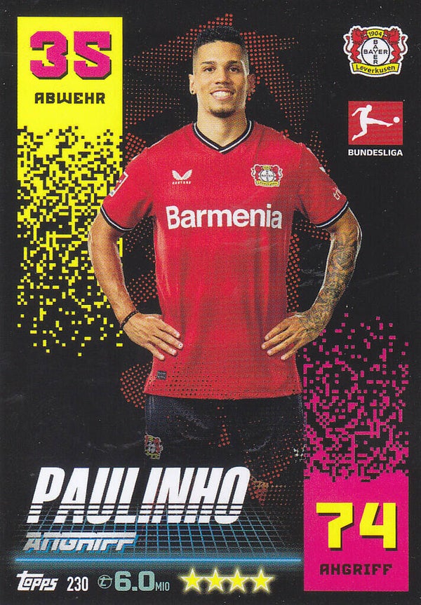 Paulinho Bayer Leverkusen Bayer Leverkusen Basis Karte Nr.230