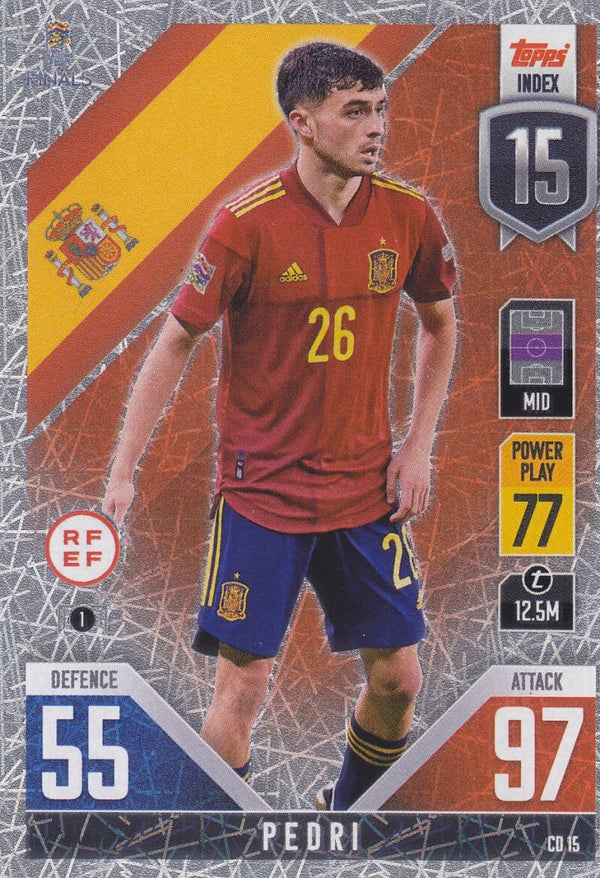 Pedri / Spanien / Topps Uefa Nations League Finals 2022 / Foil Card / Nr. CD 15