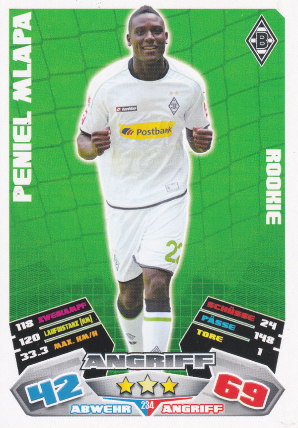 Peniel Mlapa - Borussia Mönchengladbach - Topps Match Attax 2012 - Rookie - Nr. 234