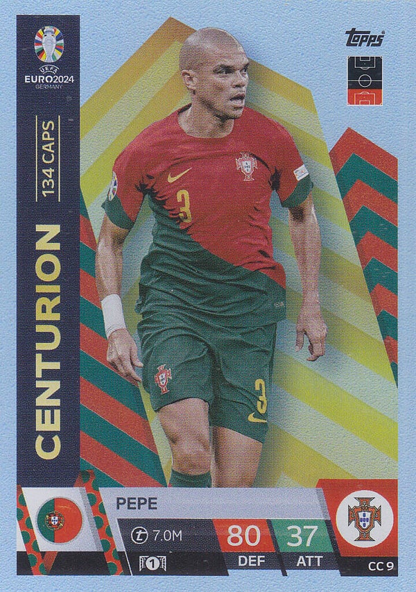 Pepe / Portugal / Topps EM 2024 / Centurion Silber / Nr. CC 9
