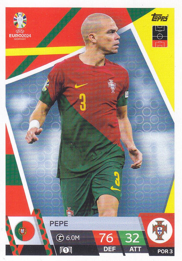 Pepe / Portugal / Topps EM 2024 / Basis Karte / Nr. POR 3