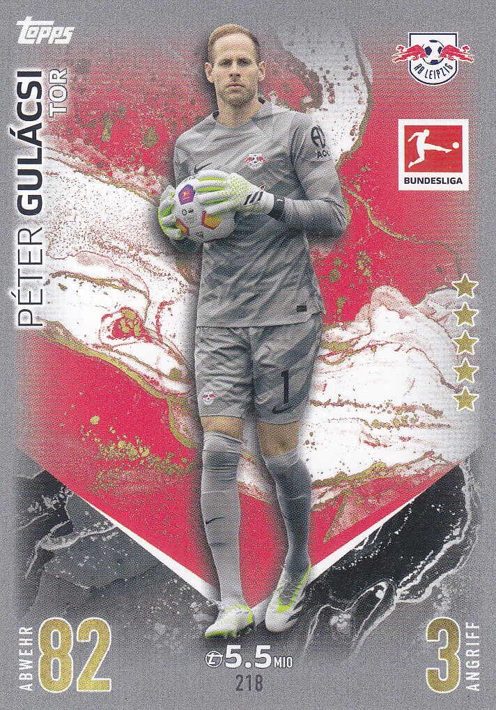 Peter Gulacsi / RB Leipzig / Topps Match Attax 2023 / Basis Karte / Nr.218