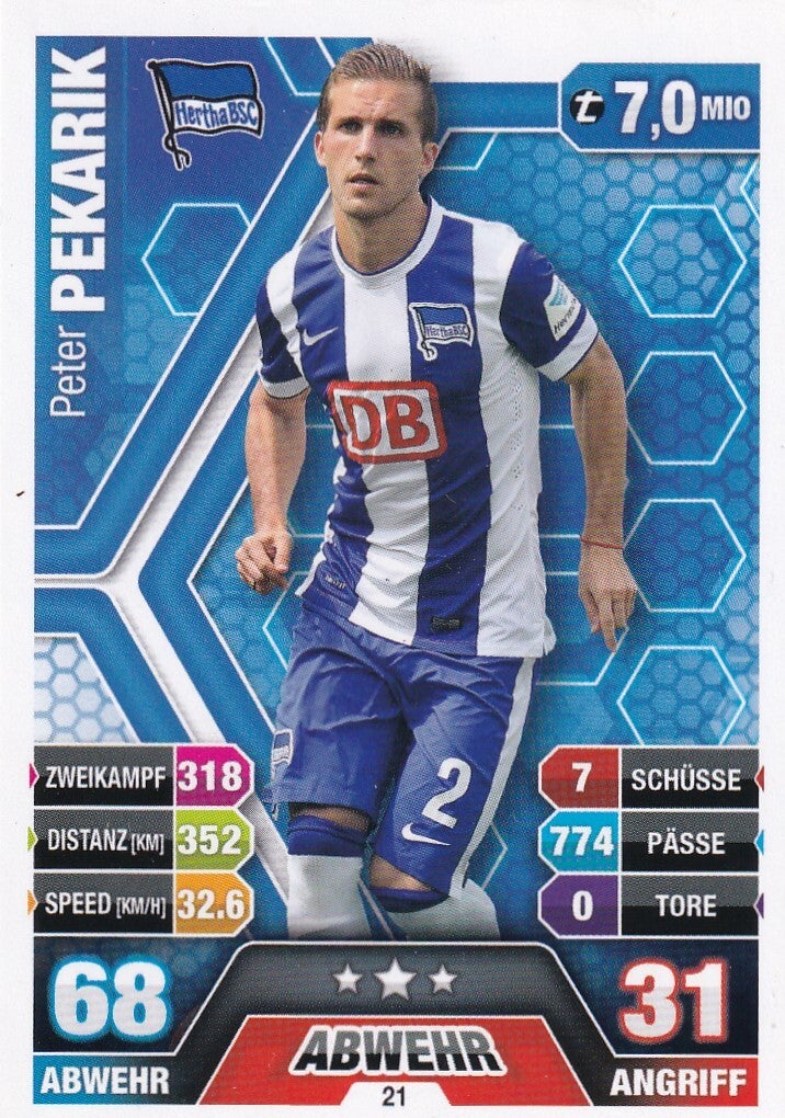 Peter Pekarik - Hertha BSC Berlin - Topps Match Attax 2014 - Basis Karte - Nr. 21