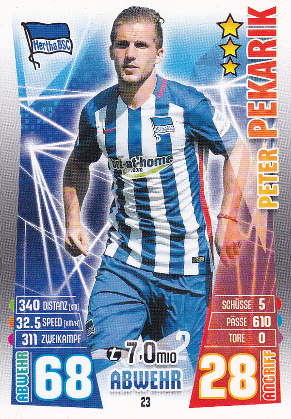 Peter Pekarik - Hertha BSC Berlin - Topps Match Attax 2015 - Basis Karte - Nr. 23