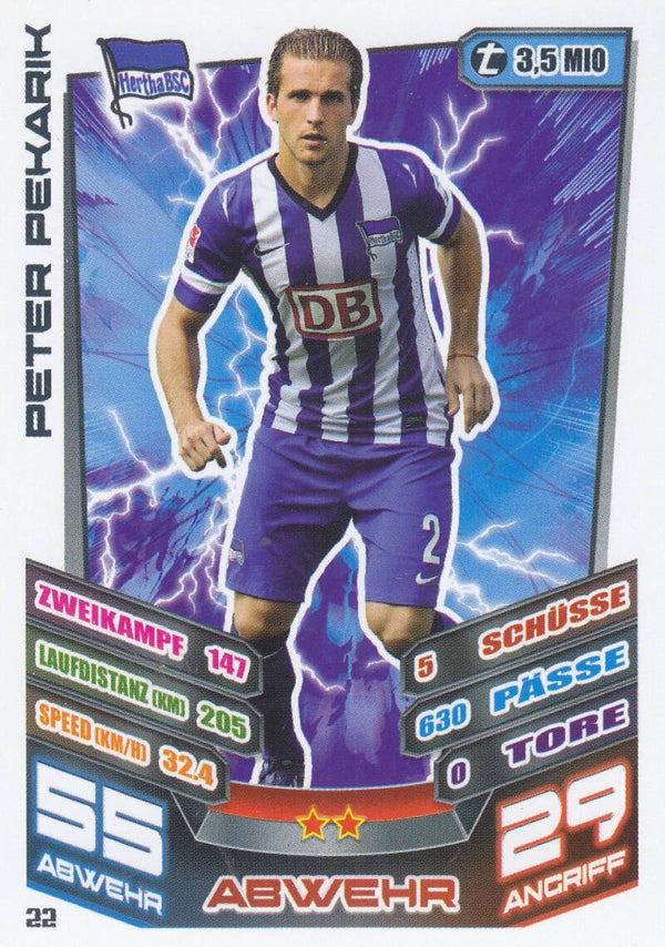 Peter Pekarik / Hertha BSC Berlin / Topps Match Attax 2013 / Basis Karte / Nr.22