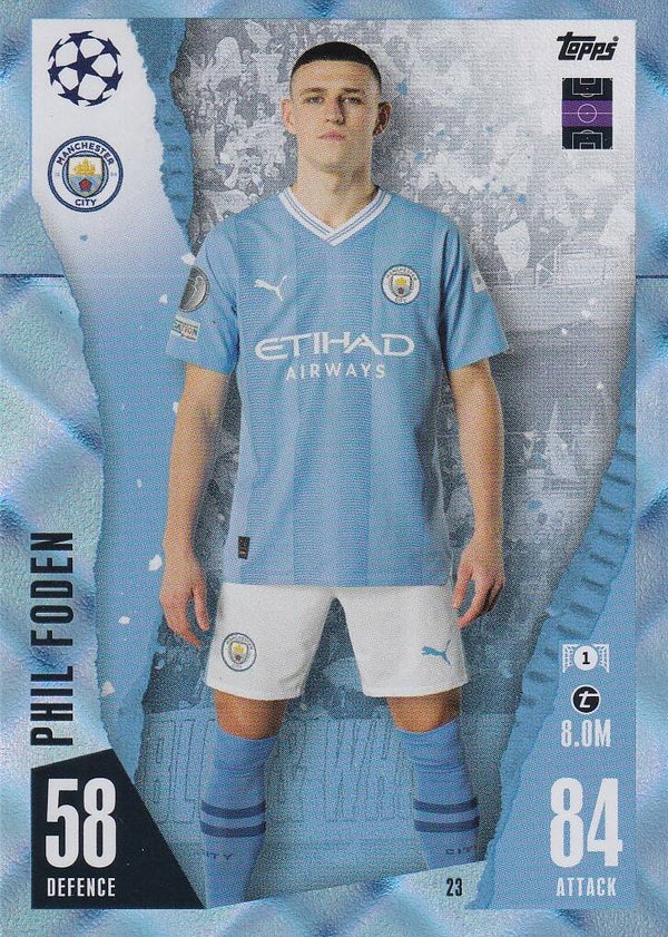 Phil Foden / Manchester City / Topps Champions League 2023 / Chrystal Blue / Nr. 23