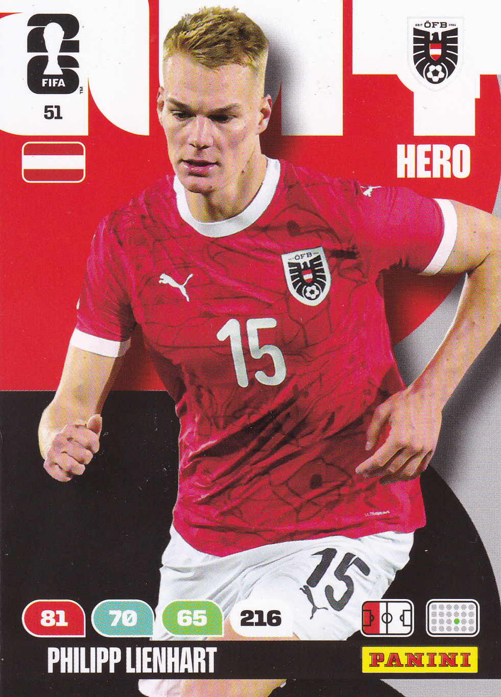 Philipp Lienhart - Österreich - Panini WM 2026 - Hero - Nr. 51
