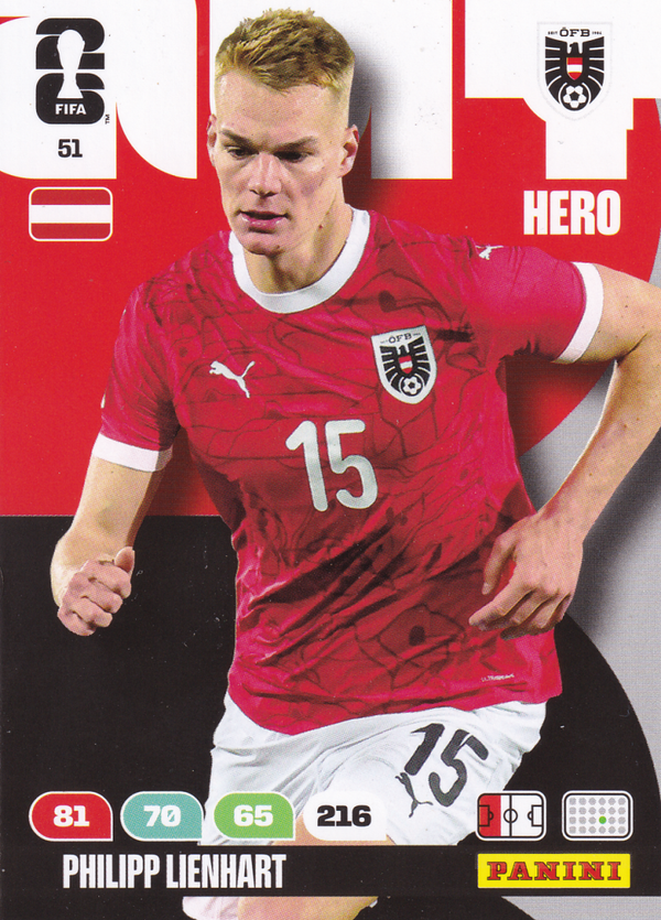 Philipp Lienhart - Österreich - Panini WM 2026 - Hero - Nr. 51