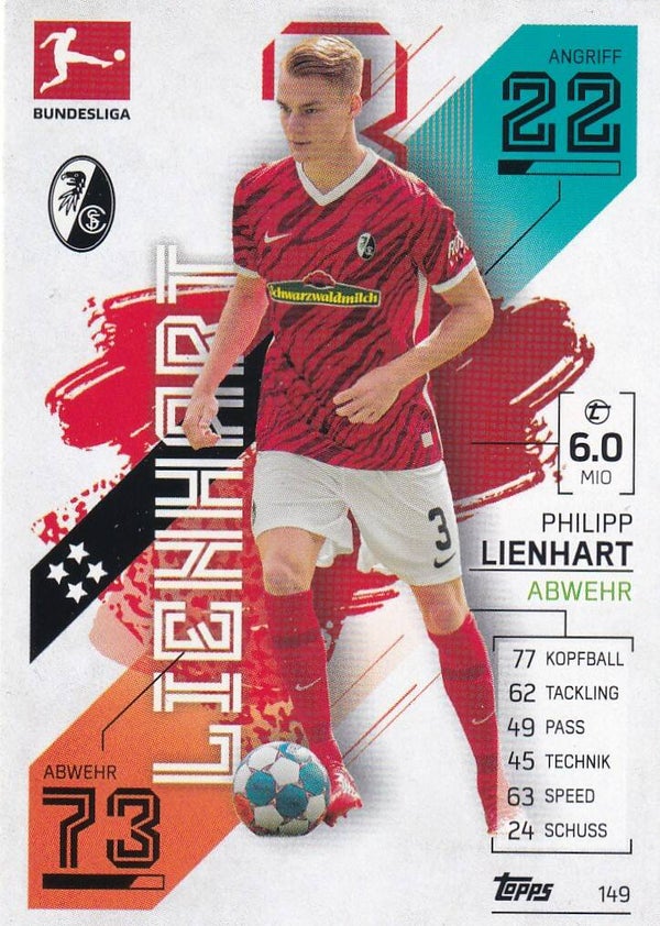 Philipp Lienhart - SC Freiburg - Topps Match Attax 2021 - Basis Karte - Nr. 149