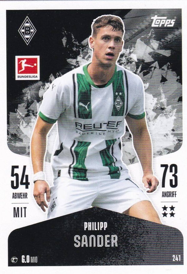 Philipp Sander / Borussia Mönchengladbach / Topps Match Attax 2024 / Basis Karte / Nr. 241