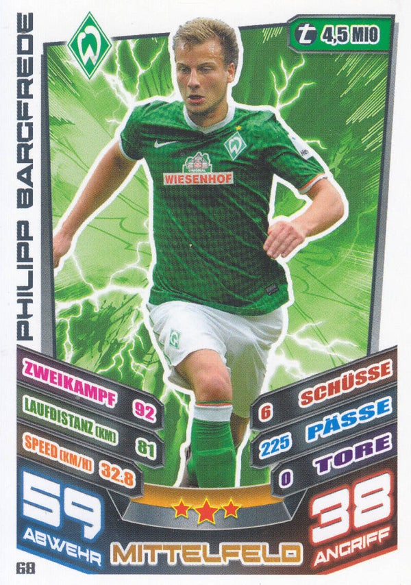Philipp Bargfrede SV Werder Bremen Basis Karte Nr.68