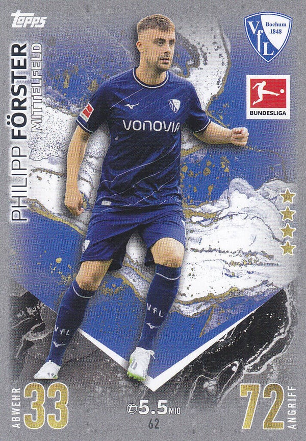 Philipp Förster / VFL Bochum / Topps Match Attax 2023 / Basis Karte / Nr.62