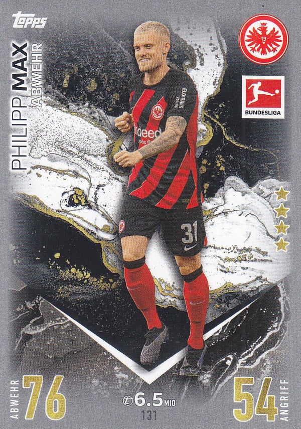 Philipp Max / Eintracht Frankfurt / Topps Match Attax 2023 / Basis Karte / Nr.131