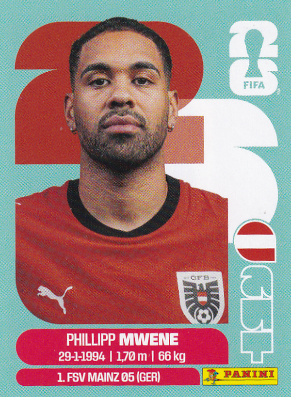 Phillipp Nwene - Österreich - Panini WM 2026 - Basis Bild - AUT8