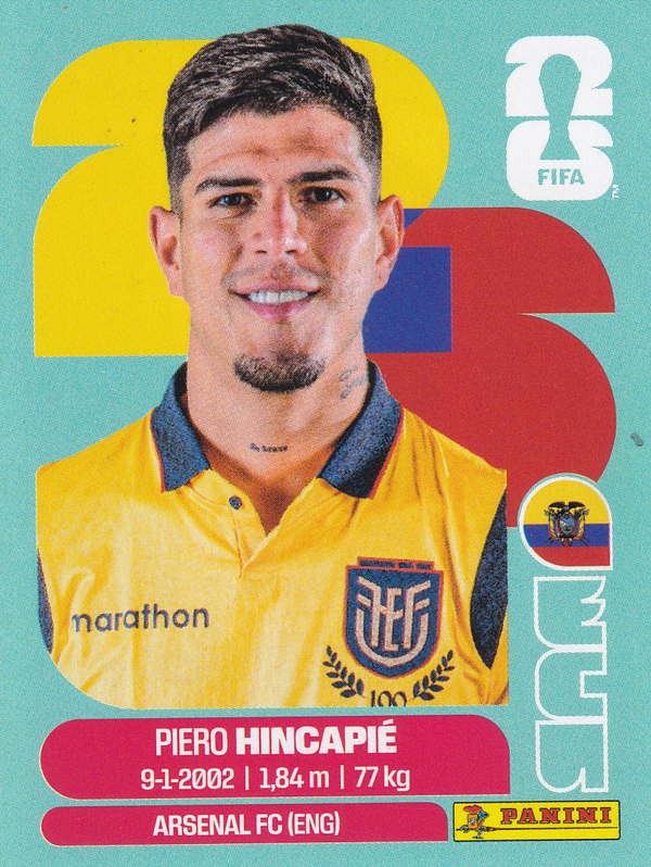 Piero Hincapie - Ecuador - Panini WM 2026 - Basis Bild - ECU 4