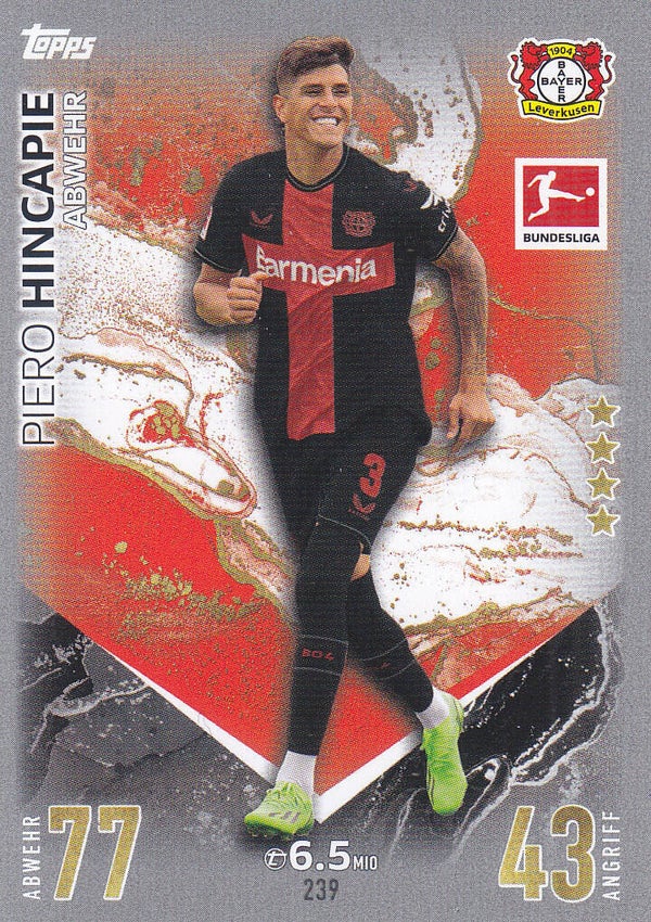 Piero Hincapie / Bayer Leverkusen / Topps Match Attax 2023 / Basis Karte / Nr.239