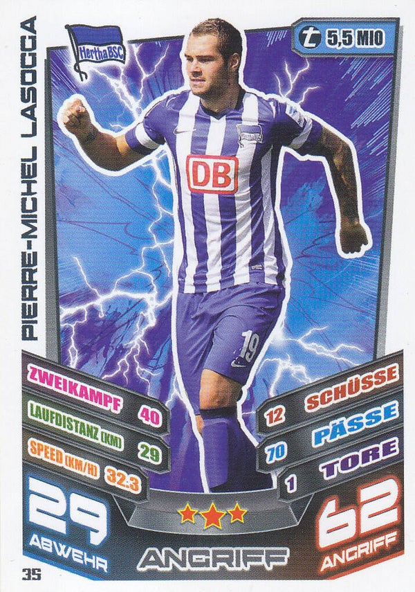 Pierre-Michel Lasogga / Hertha BSC Berlin / Topps Match Attax 2013 / Basis Karte / Nr. 35