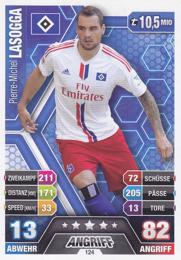 Pierre-Michel Lasogga - Hamburger SV - Topps Match Attax 2014 - Basis Karte - Nr. 124