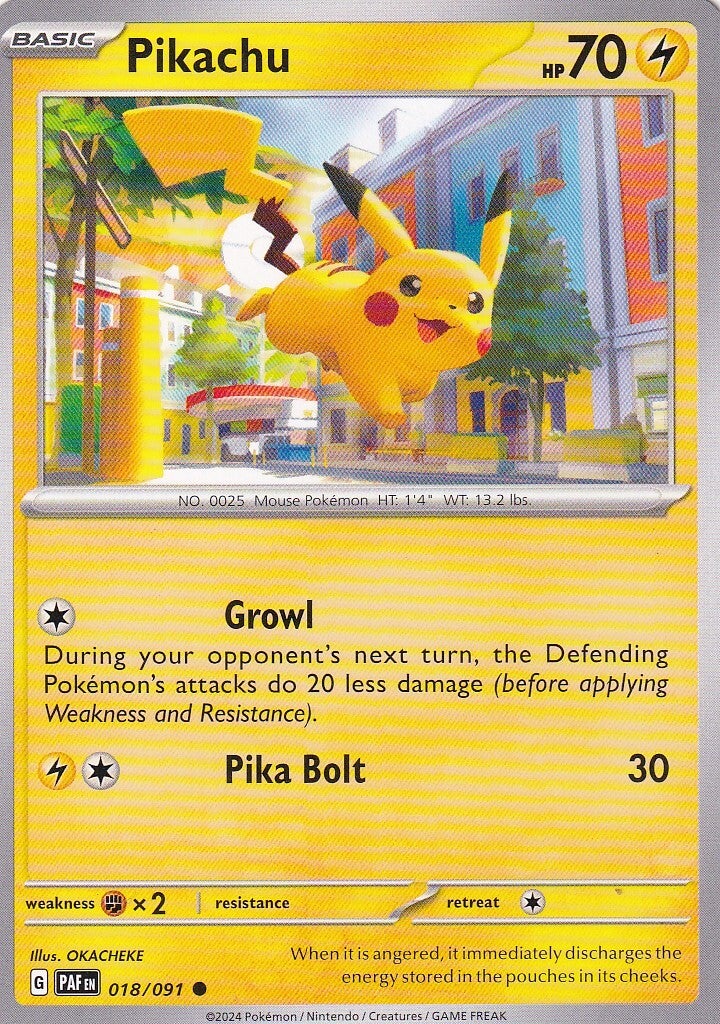 Pikachu / Pokemon Serie Paldean Fates 2024 / Basis Karte / Nr. 018/091