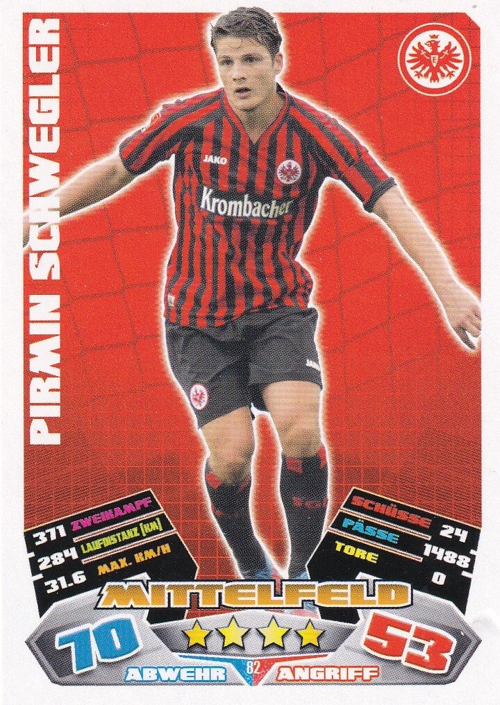 Pirmin Schwegler / Eintracht Frankfurt / Topps Match Attax 2012 / Basis Karte / Nr. 82