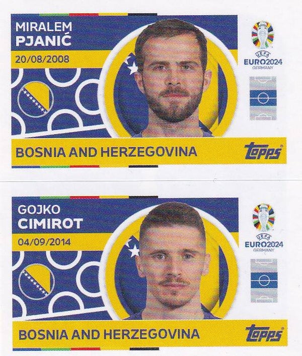 Miralem Pjanic & Gojko Cimirot / Bosnien Herzegowina / Topps EM 2024 / Basis Doppelbild / Nr. BIH 8 BIH 9