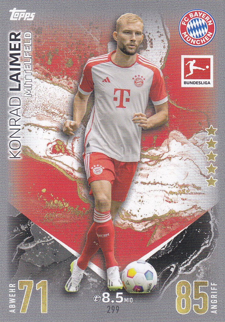 Konrad Laimer / FC Bayern München / Topps Match Attax 2023 / Basis Karte / Nr.299