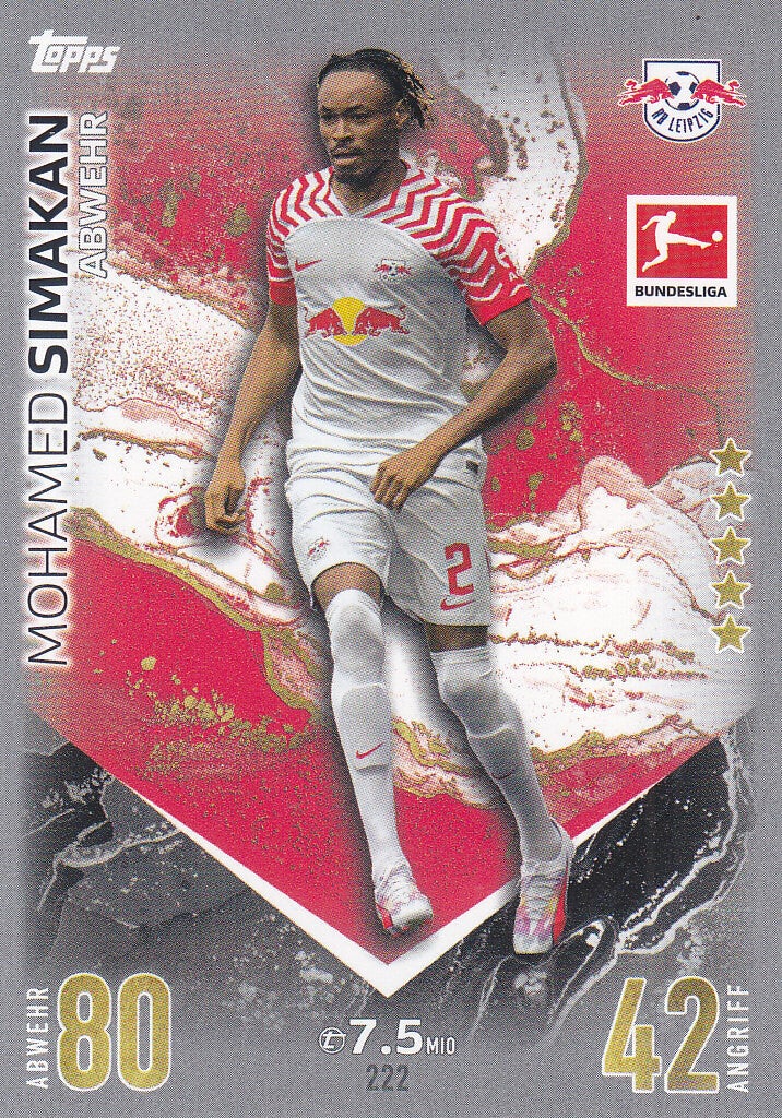 Mohamed Simakan / RB Leipzig / Topps Match Attax 2023 / Basis Karte / Nr.222