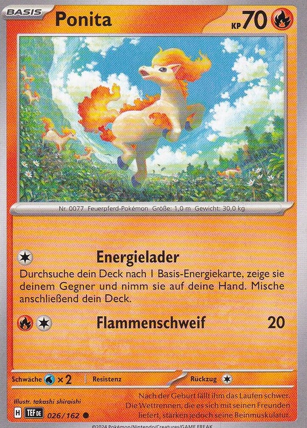 Ponita / Pokemon / Gewalten der Zeit 2024 / Basis Karte / Nr. 026/162