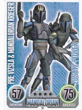Pre Vizsla & Mandalorian Krieger / Topps Star Wars Force Attax 2010 / Mandalorian / Separatist / Zusatz Power / Nr. FA 117