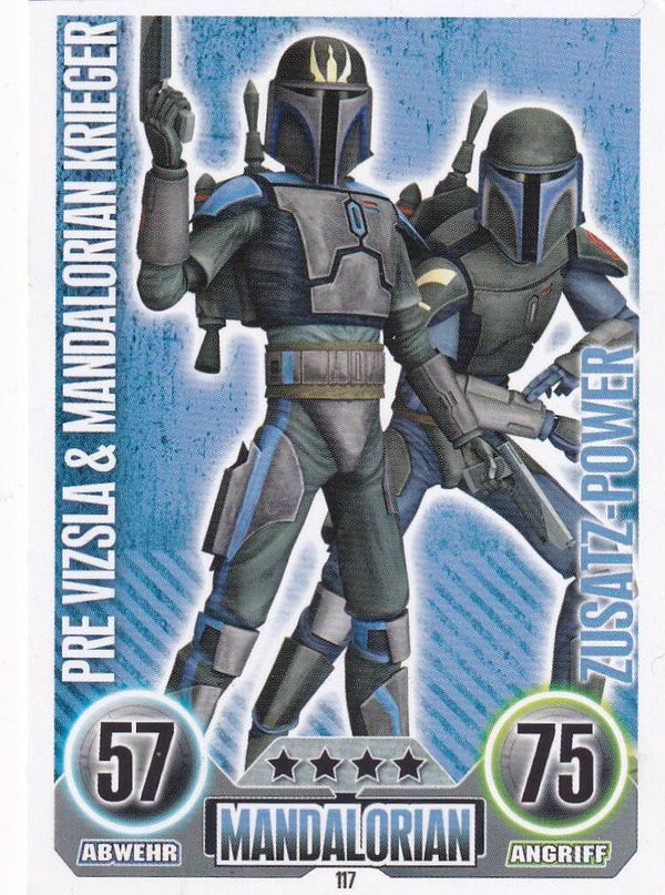 Pre Vizsla & Mandalorian Krieger / Topps Star Wars Force Attax 2010 / Mandalorian / Separatist / Zusatz Power / Nr. FA 117