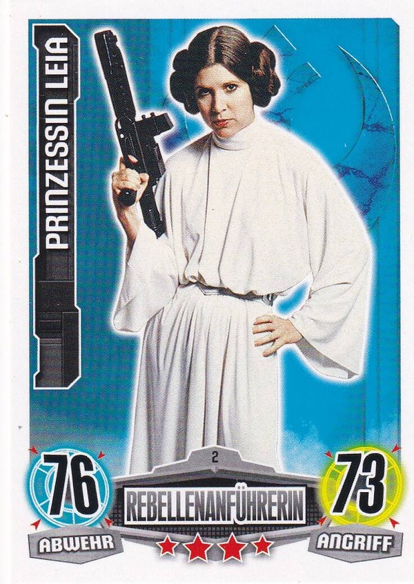 Prinzessin Leia - Topps Star Wars Force Attax 2012 - Rebellenanführerin - Allianz - Nr. FAMOV1 2