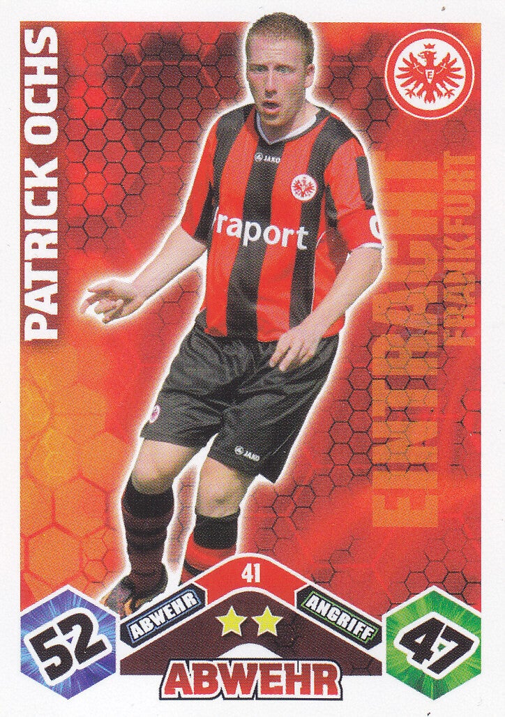 Patrick Ochs / Eintracht Frankfurt / Topps Match Attax 2010 /  Basis Karte / Nr. 41