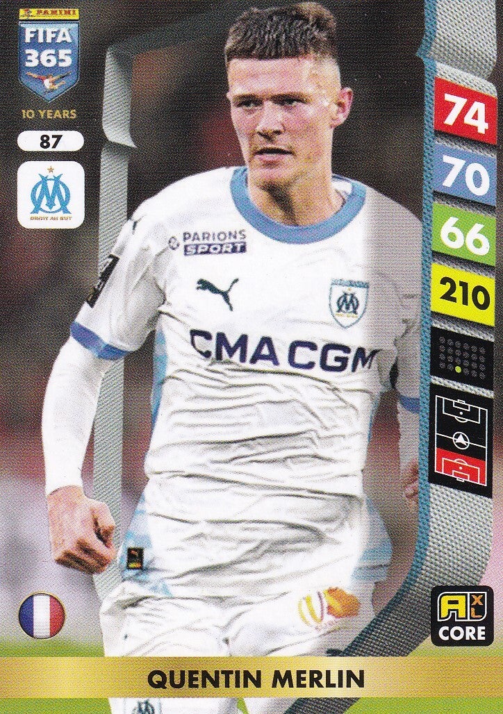 Quentin Merlin / Olympique Marseille / Panini Fifa 365 Jahr 2025 / Basis Karte / Nr. 87