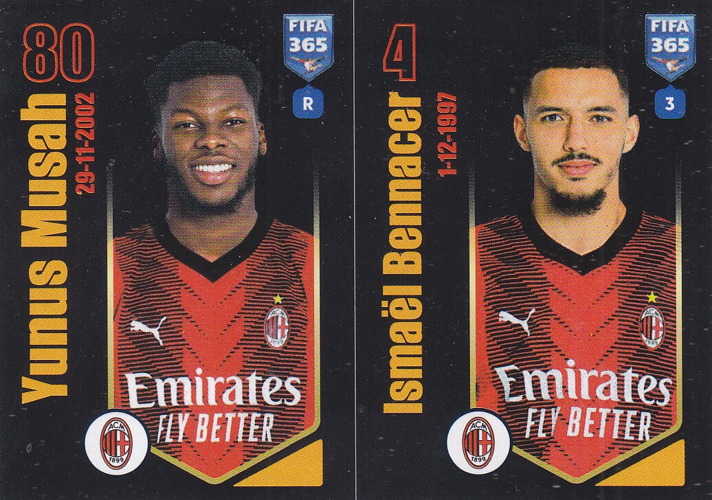 Yunus Musah & Ismael Bennacer AC Mailand Basis Doppelbild Nr. 351a 351b