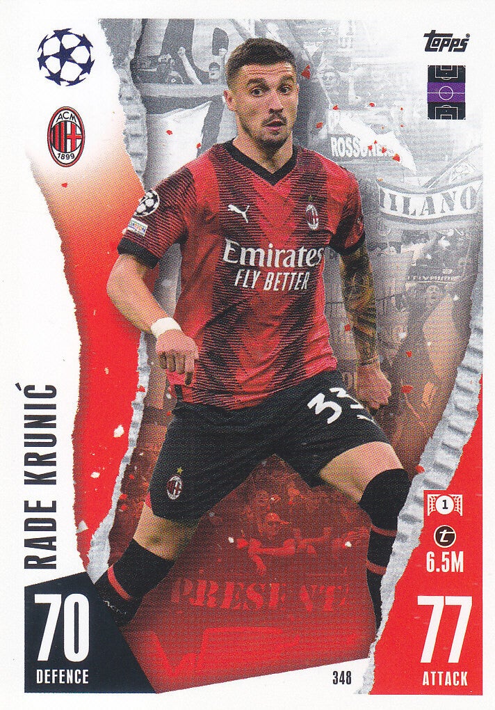 Rade Krunic / AC Mailand / Topps Champions League 2023 / Basis Karte / Nr. 348