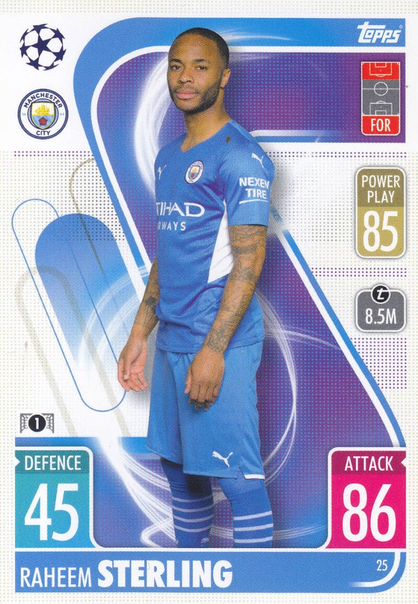Raheem Sterling / Manchester City / Topps Champions League 2021 / Basis Karte / Nr.25