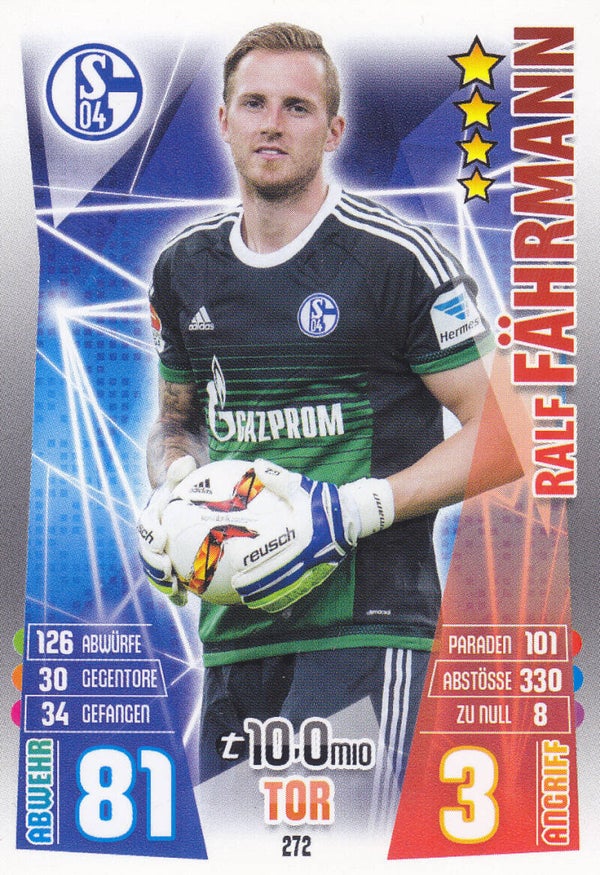 Ralf Fährmann / FC Schalke 04 / Topps Match Attax 2015 / Basis Karte / Nr. 272