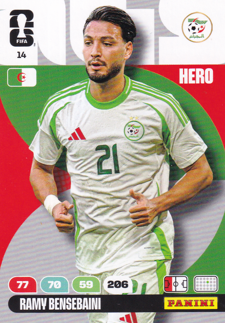 Ramy Bensebaini - Algerien - Panini WM 2026 - Hero - Nr. 14