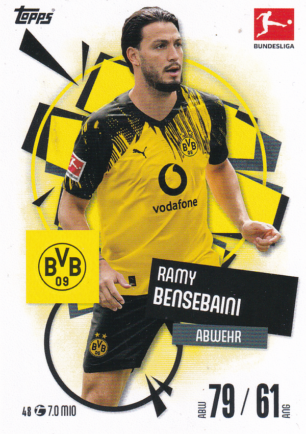 Ramy Bensebaini - Borussia Dortmund - Topps Match Attax 2025 - Basis Karte - Nr. 48